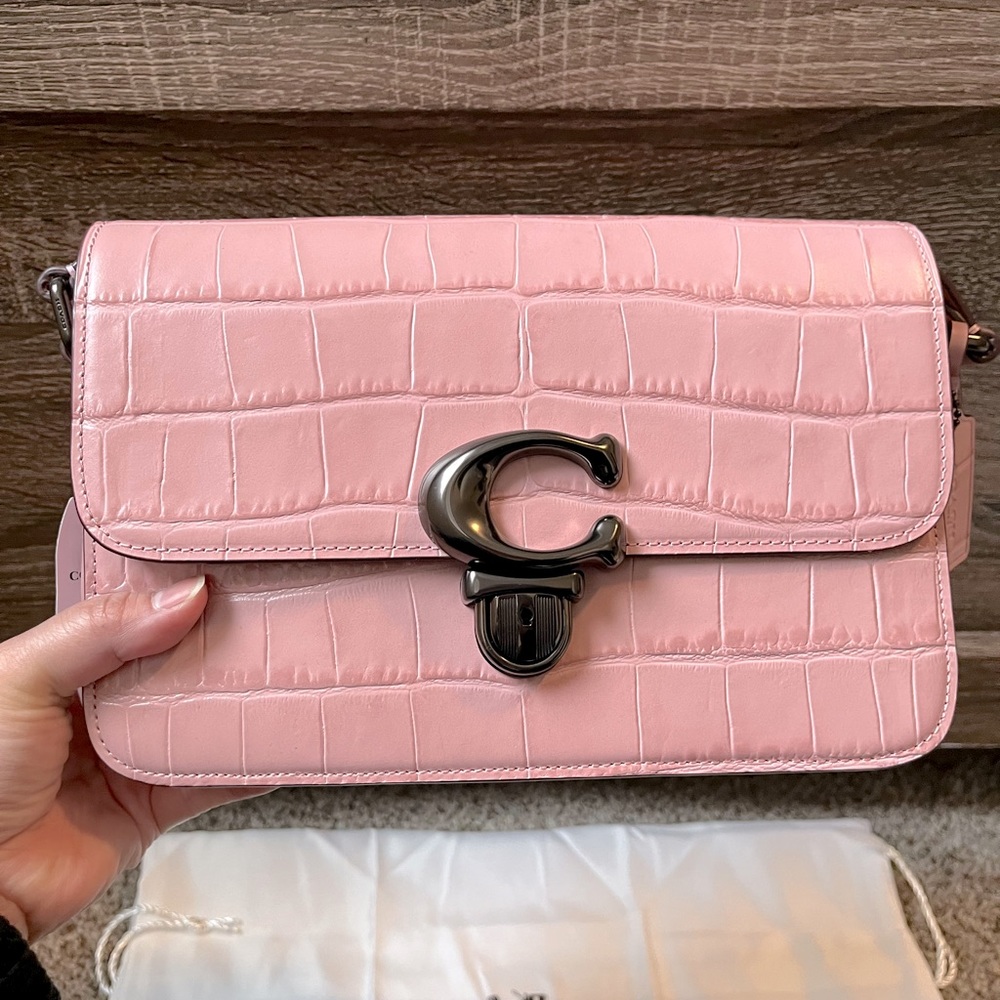 ❌SOLD❌ NWT Coach Studio Croc-Embossed Leather Shoulder Bag - Picture 3 of 14